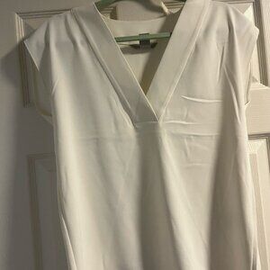 H&M White deep v top